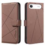 For iPhone 17 Air Geometric Pattern RFID Leather Phone Case(Brown)