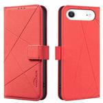 For iPhone 17 Air Geometric Pattern RFID Leather Phone Case(Red)