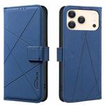 For iPhone 17 Pro Max Geometric Pattern RFID Leather Phone Case(Blue)