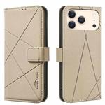 For iPhone 17 Pro Max Geometric Pattern RFID Leather Phone Case(Beige)