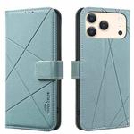 For iPhone 17 Pro Max Geometric Pattern RFID Leather Phone Case(Green)