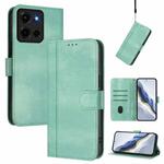 For Motorola Moto G 5G 2025 Line Splicing Buckle Retro Leather Phone Case(Mint)