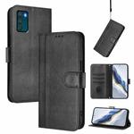 For Motorola Moto G42 4G Line Splicing Buckle Retro Leather Phone Case(Black)