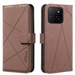 For Honor X5B Geometric Pattern RFID Leather Phone Case(Brown)