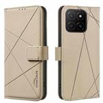 For Honor X5B Geometric Pattern RFID Leather Phone Case(Beige)