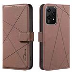 For Honor 200 Lite Geometric Pattern RFID Leather Phone Case(Brown)