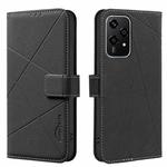 For Honor 200 Lite Geometric Pattern RFID Leather Phone Case(Black)