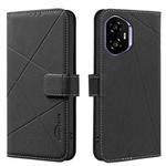 For Honor 300 Geometric Pattern RFID Leather Phone Case(Black)