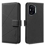 For Honor 300 Pro 5G / 300 Ultra 5G Geometric Pattern RFID Leather Phone Case(Black)