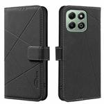 For Honor X6B Geometric Pattern RFID Leather Phone Case(Black)