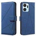For Honor X7A Geometric Pattern RFID Leather Phone Case(Blue)