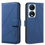 For Honor X7B Geometric Pattern RFID Leather Phone Case(Blue)