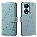 For Honor X7B Geometric Pattern RFID Leather Phone Case(Green)