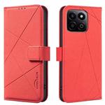 For Honor X7C / 200 Smart Geometric Pattern RFID Leather Phone Case(Red)