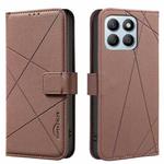 For Honor X8B Geometric Pattern RFID Leather Phone Case(Brown)