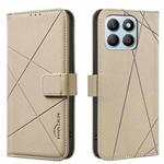 For Honor X8B Geometric Pattern RFID Leather Phone Case(Beige)