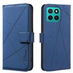For Honor X8C Geometric Pattern RFID Leather Phone Case(Blue)
