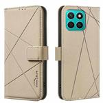 For Honor X8C Geometric Pattern RFID Leather Phone Case(Beige)