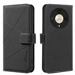 For Honor X9B / Magic6 Lite Geometric Pattern RFID Leather Phone Case(Black)