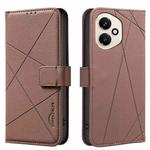 For Honor 400 Global 156.5mm Geometric Pattern RFID Leather Phone Case(Brown)