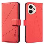 For Honor 400 Global 156.5mm Geometric Pattern RFID Leather Phone Case(Red)