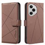 For Honor 400 Pro Global 160.8mm Geometric Pattern RFID Leather Phone Case(Brown)