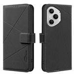 For Honor 400 Pro Global 160.8mm Geometric Pattern RFID Leather Phone Case(Black)