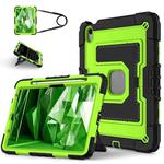 For iPad Air 11 2025 / 2024 Big Holder Silicone Hydric PC Tablet Case with Shoulder Strap(Black Olivine)
