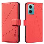 For Redmi 10 2022 / Note 11 4G Geometric Pattern RFID Leather Phone Case(Red)