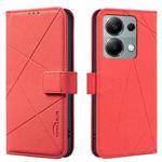 For Redmi Note 13 Pro 4G Geometric Pattern RFID Leather Phone Case(Red)