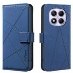 For Redmi Note 14 Pro 4G Geometric Pattern RFID Leather Phone Case(Blue)