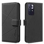 For Redmi Note 11 / 11S / 12S 6.43inch Geometric Pattern RFID Leather Phone Case(Black)