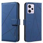 For Redmi Note 12 Pro 5G Global Geometric Pattern RFID Leather Phone Case(Blue)