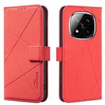 For Redmi Note 14 Pro 5G / 14 Pro+ 5G Geometric Pattern RFID Leather Phone Case(Red)