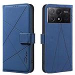 For Redmi K70E Geometric Pattern RFID Leather Phone Case(Blue)