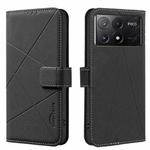 For Redmi K70E Geometric Pattern RFID Leather Phone Case(Black)