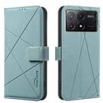 For Redmi K70E Geometric Pattern RFID Leather Phone Case(Green)