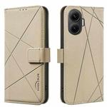 For Xiaomi Poco F7 5G Global Geometric Pattern RFID Leather Phone Case(Beige)