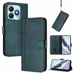 For ZTE Blade A75 4G Line Splicing Buckle Retro Leather Phone Case(Dark Green)