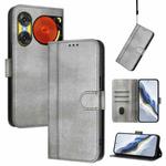 For ZTE Nubia Music 2 Line Splicing Buckle Retro Leather Phone Case(Grey)