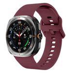 For Samsung Galaxy Watch Ultra 47mm Solid Color Colorful Buckle Silicone Watch Band(Wine Red)
