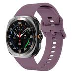 For Samsung Galaxy Watch Ultra 47mm Solid Color Colorful Buckle Silicone Watch Band(Smoke Purple)