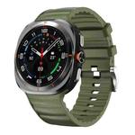 For Samsung Galaxy Watch Ultra 47mm Solid Color Sports Silicone Watch Band(Army Green)