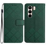 For itel Power 70 Rhombic Grid Texture Leather Phone Case(Green)