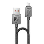 Yesido CA135L 12W 2.4A USB to 8 Pin Zinc Alloy Data Cable, Length:1.2m(Black)