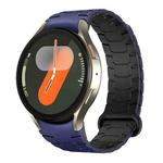 For Samsung Galaxy Watch 7 / 6 / 5 Magnetic Silicone Watch Band(Blue+Black)