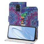 For Xiaomi Redmi Note 9 3D Painting Pattern Coloured Drawing Horizontal Flip PU Leather Case with Holder & Card Slots & Wallet & Lanyard(Oil Painted Mandala)