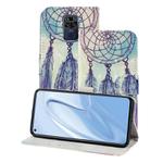 For Xiaomi Redmi Note 9 3D Painting Pattern Coloured Drawing Horizontal Flip PU Leather Case with Holder & Card Slots & Wallet & Lanyard(Feather Wind Chime)