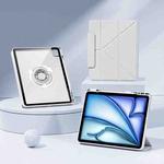 For iPad Air 11 2025 / 2024 Relieve Stress Rotatable Y-Fold Leather Tablet Case(Grey)
