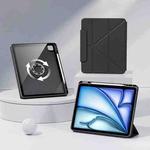 For iPad Air 11 2025 / 2024 Relieve Stress Rotatable Y-Fold Leather Tablet Case(Black)